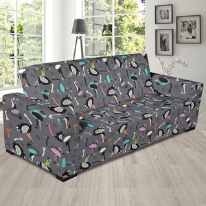 Ostrich Pattern Print Design 01 Sofa Slipcover