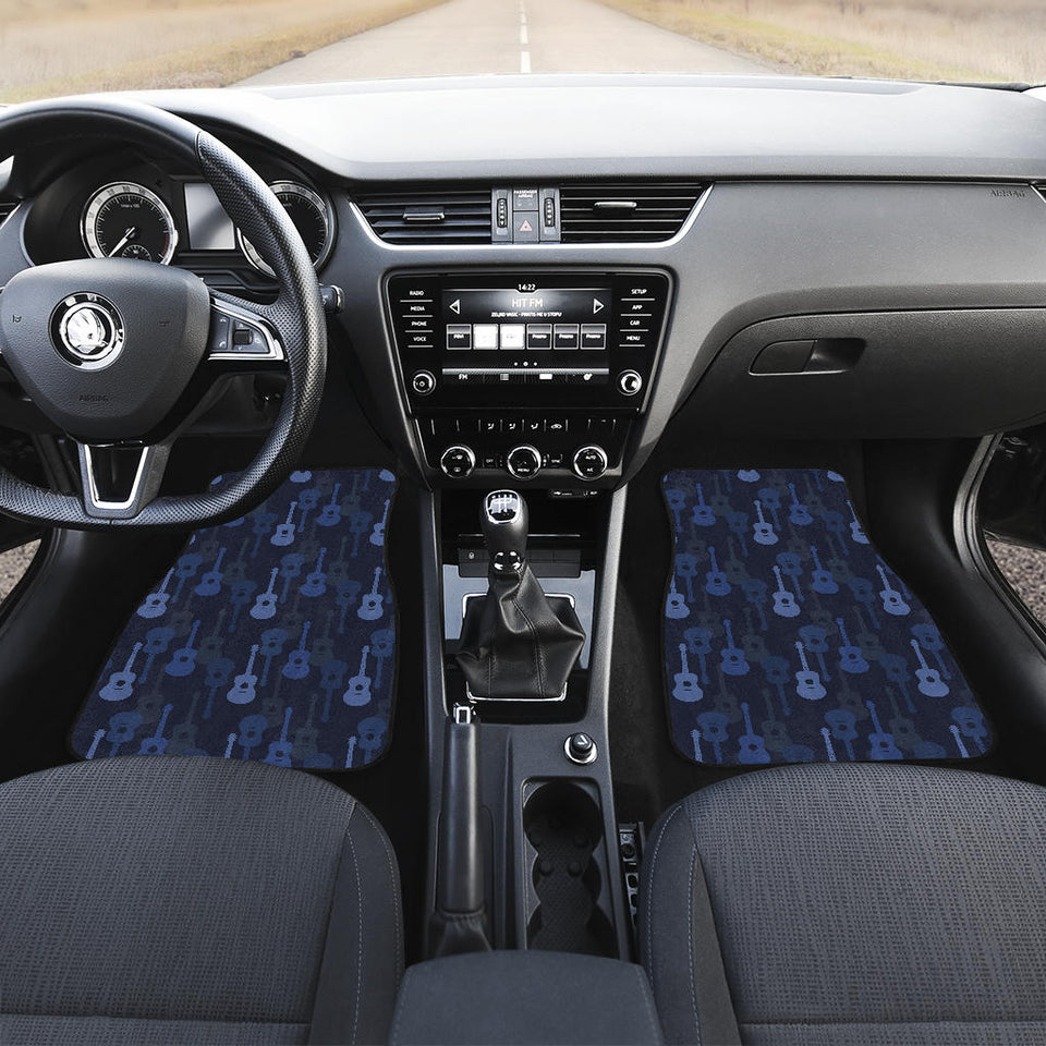 Blue Theme Guitar Pattern Front Car Mats