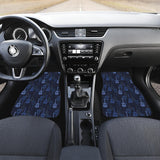 Blue Theme Guitar Pattern Front Car Mats