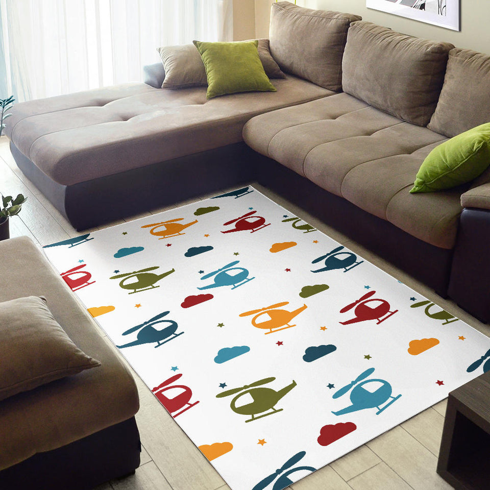Colorful Helicopter Pattern Area Rug