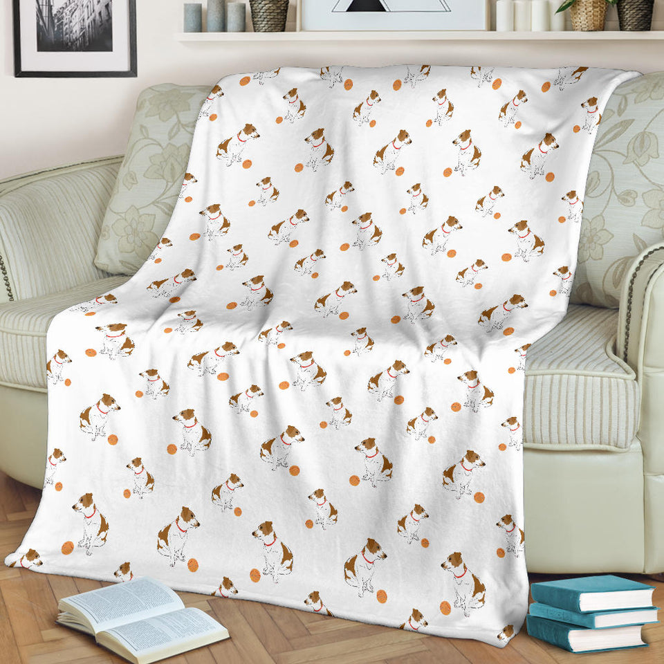 Jack Russel Pattern Print Design 05 Premium Blanket