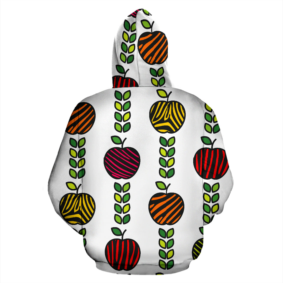 Colorful Apples Leave Zebra Stripe Zip Up Hoodie