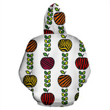 Colorful Apples Leave Zebra Stripe Zip Up Hoodie