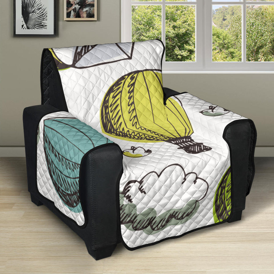 Hot Air Balloon Bird Cloud Pattern Recliner Cover Protector