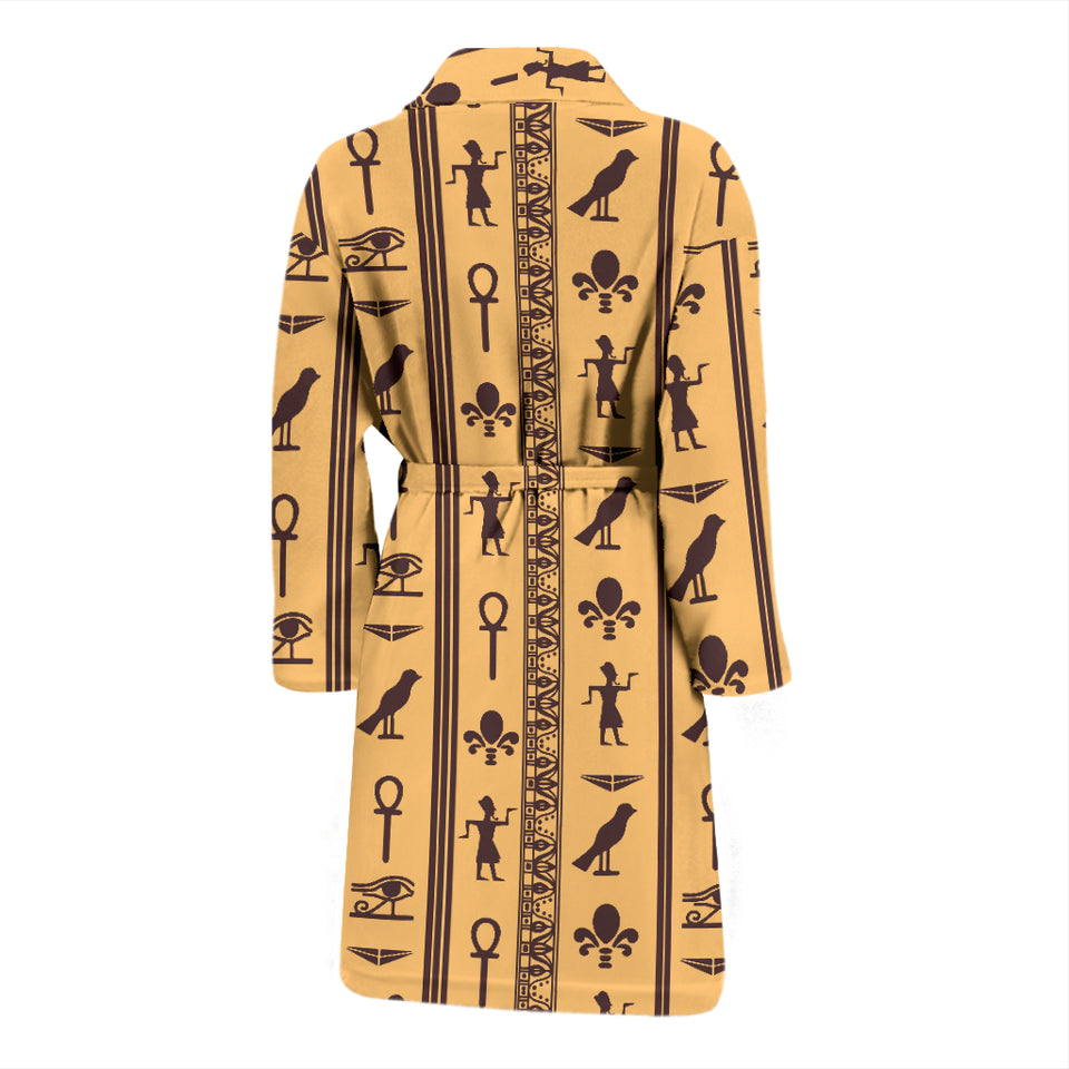 Egypt Hieroglyphics Pattern Print Design 02 Men's Bathrobe