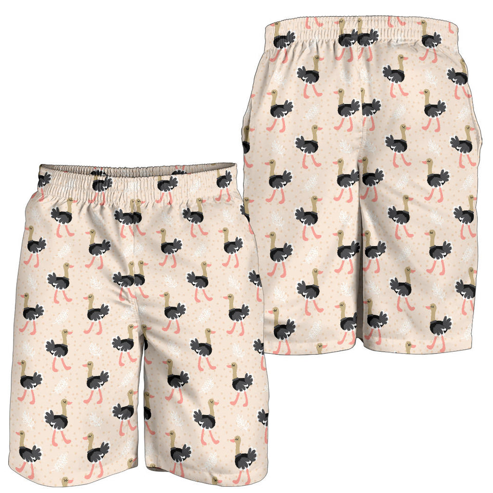 Ostrich Pattern Print Design 05 Men Shorts