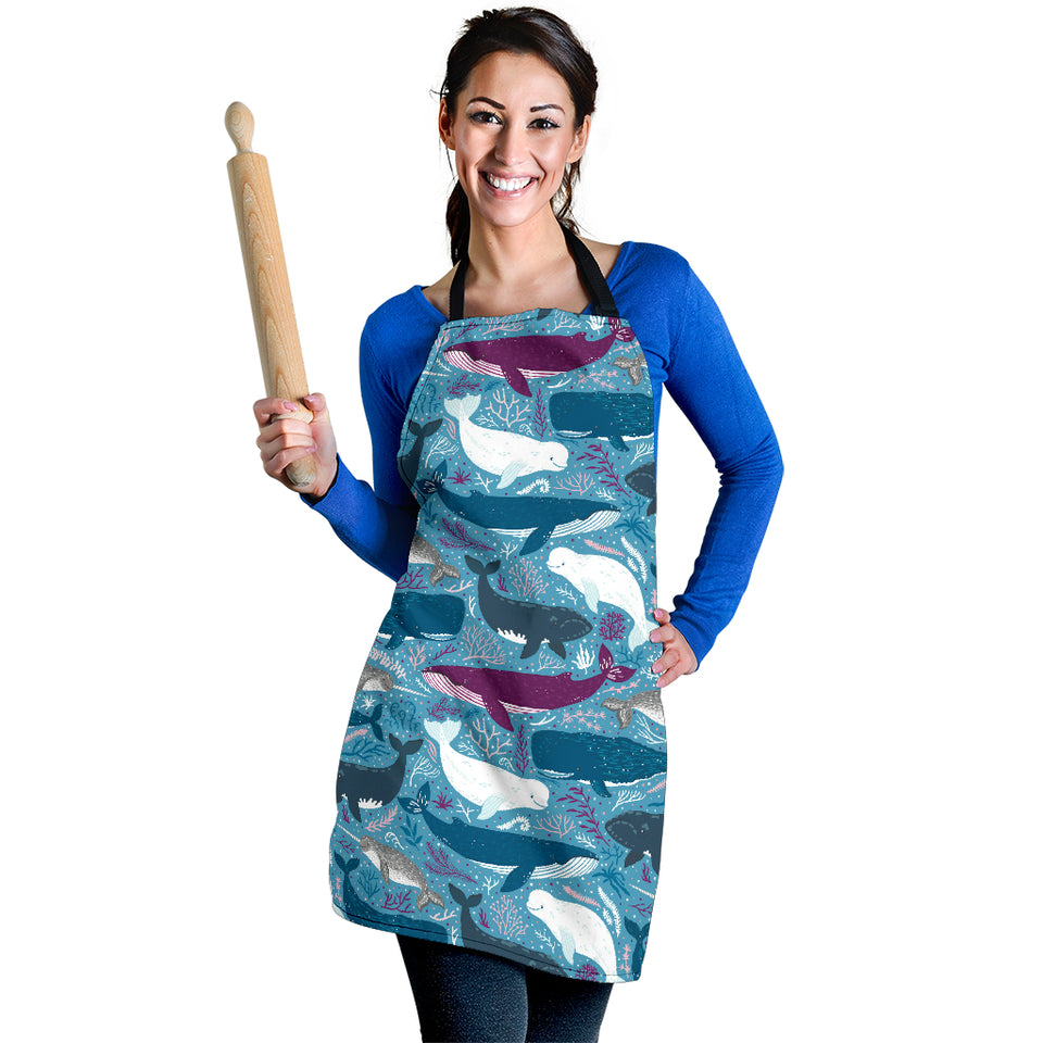 Whale Design Pattern Adjustable Apron