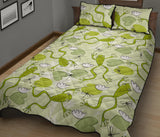 Cute frog dragonfly pattern Quilt Bed Set
