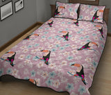 Beautiful toucan flower leaves Quilt Bed Set