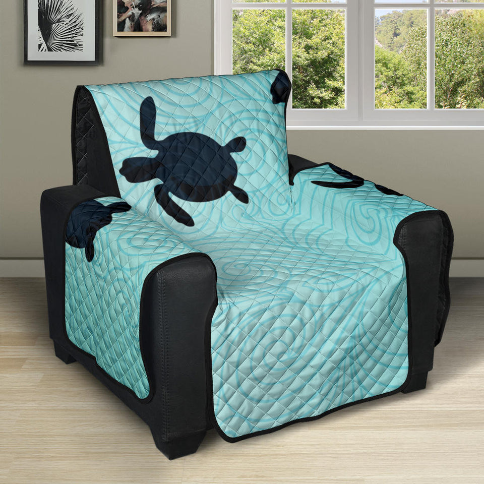 Sea turtle with blue ocean backgroud Recliner Cover Protector
