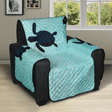 Sea turtle with blue ocean backgroud Recliner Cover Protector