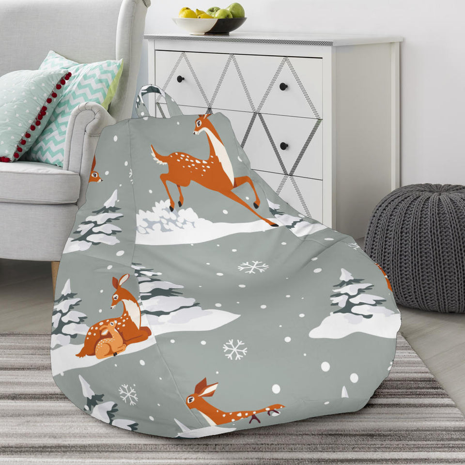 Beautiful Deers Winter Christmas Bean Bag Cover