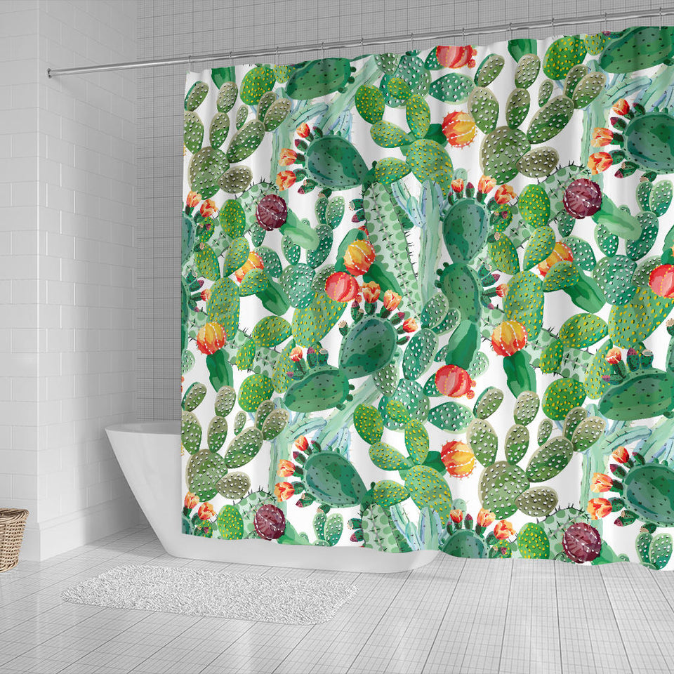 Cactus Design Pattern  Shower Curtain Fulfilled In US