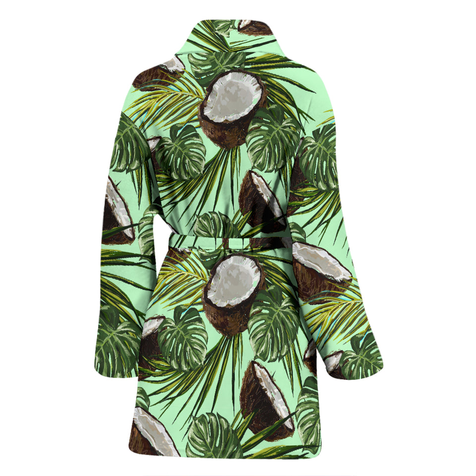 Coconut Pattern Print Design 02 Women's Bathrobe