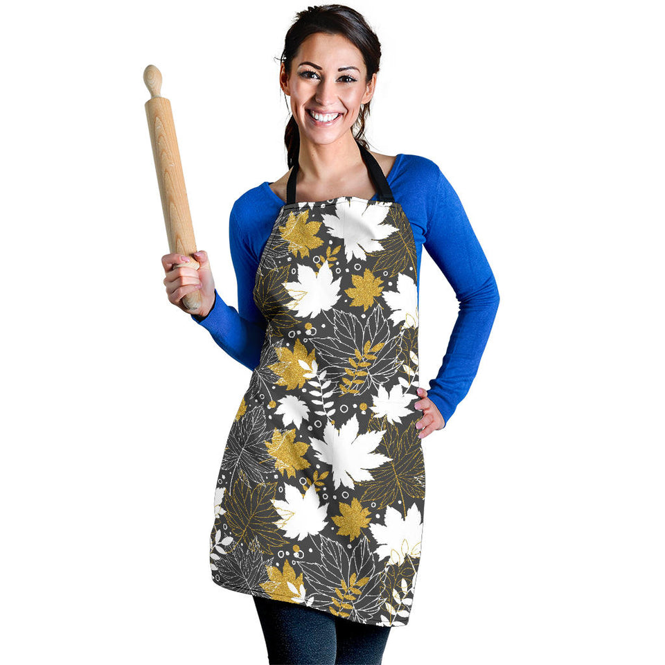 Beautiful Gold Autumn Maple Leaf Pattern Adjustable Apron