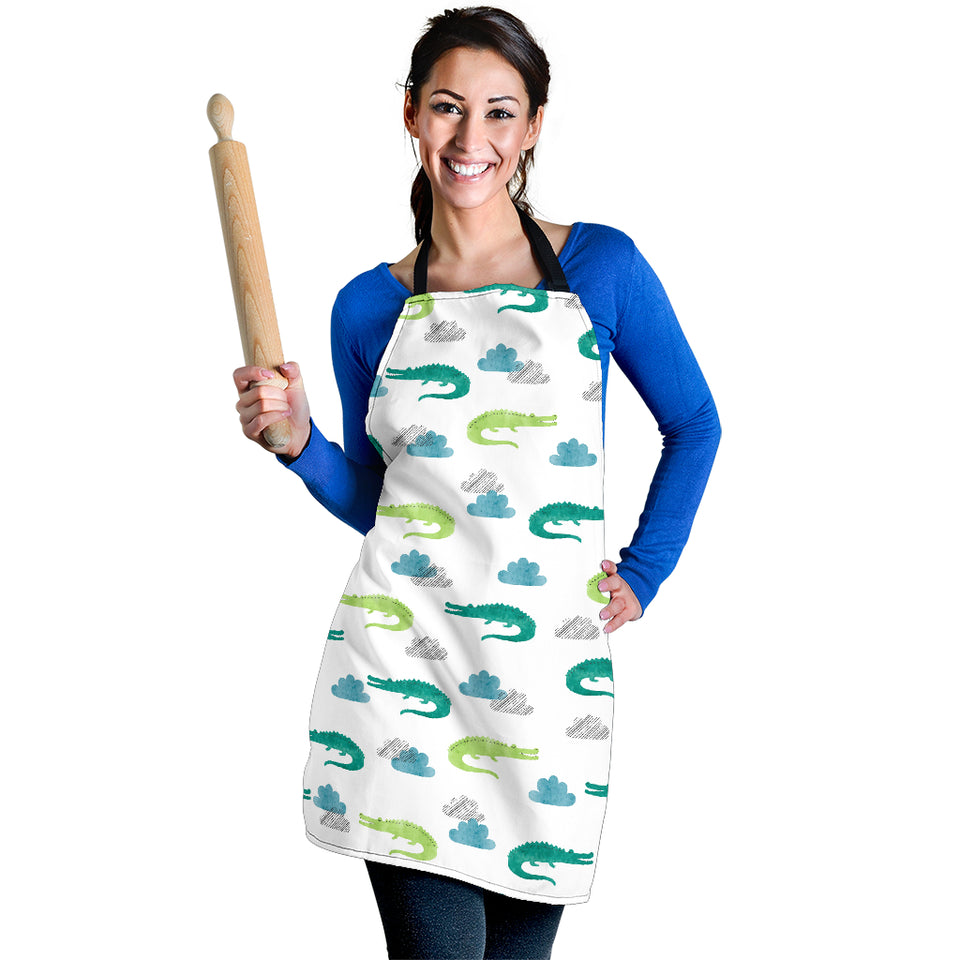 Watercolor Crocodile Pattern Adjustable Apron