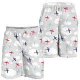 Airplane Cloud Grey Background Men Shorts