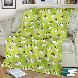 Jack Russel Pattern Print Design 01 Premium Blanket