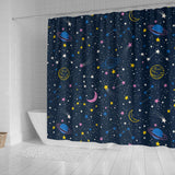 Space Pattern With Planets, Comets, Constellations And Stars Shower Curtain Fulfilled In US