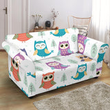 Cute Owl Pattern Loveseat Couch Slipcover