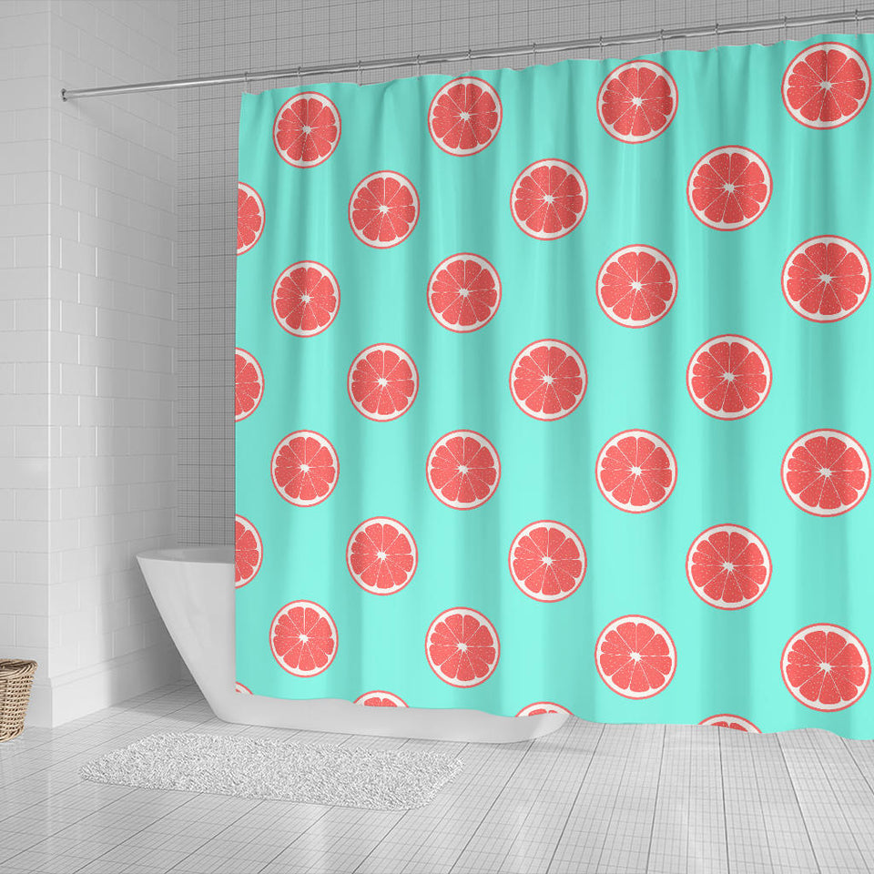 Grapefruit Green Background Shower Curtain Fulfilled In US