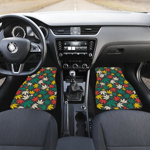 Canabis Marijuana Weed Pattern Print Design 02 Front Car Mats