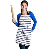 Anchor Rope Nautical  Pattern Adjustable Apron