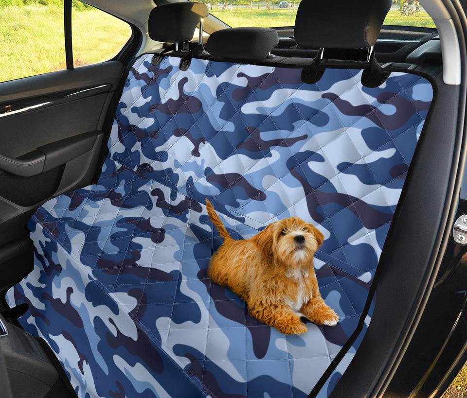 Blue Camo Camouflage Pattern Dog Car Seat Covers