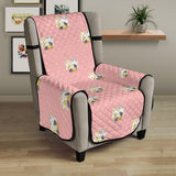 Cute hamster cheese pattern pink background Chair Cover Protector