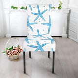 Watercolor Starfish Pattern Dining Chair Slipcover