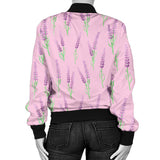 Lavender Pattern Pink Background Women'S Bomber Jacket