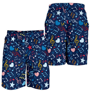 Music Notes Pattern Print Design 03 Men Shorts