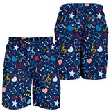 Music Notes Pattern Print Design 03 Men Shorts
