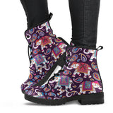 Elephant Indian Style Ornament Pattern Leather Boots