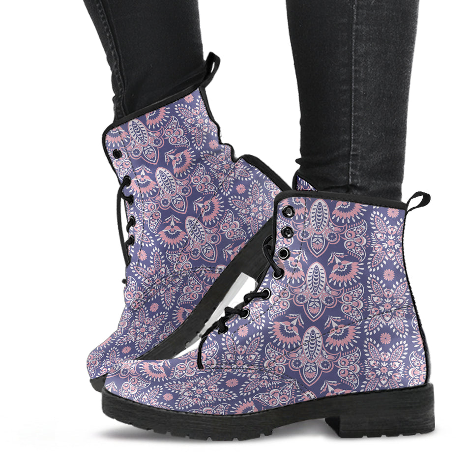 Indian Batik Style Pattern Leather Boots
