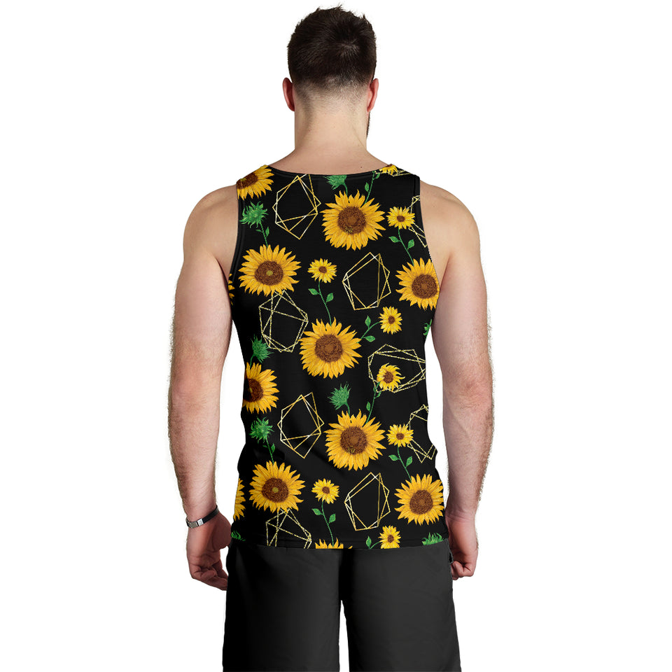 sunflower golden polygonal shapes Men Tank Top