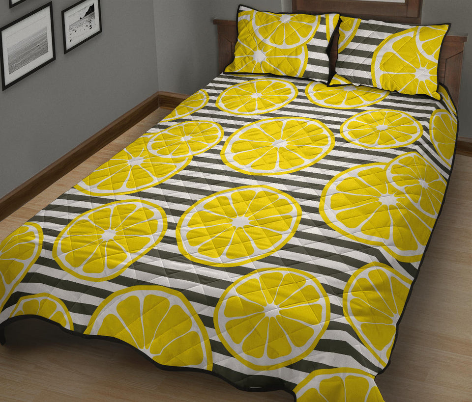 slice of lemon design pattern Quilt Bed Set