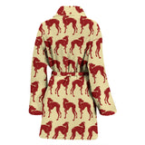 Greyhound Pattern Print Design 04 Women's Bathrobe