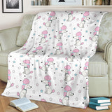 Cute Poodle Dog Star Pattern Premium Blanket