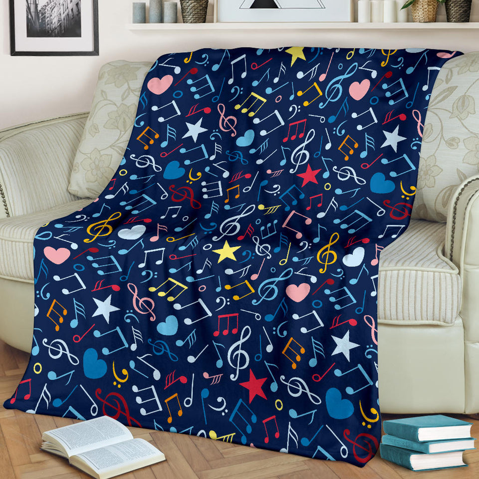 Music Notes Pattern Print Design 03 Premium Blanket