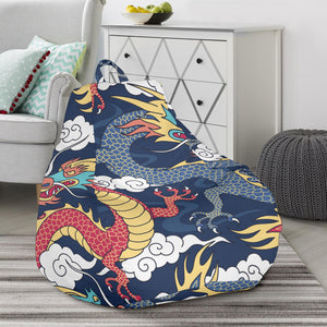 Blue Red Dragon Cloud Pattern Bean Bag Cover