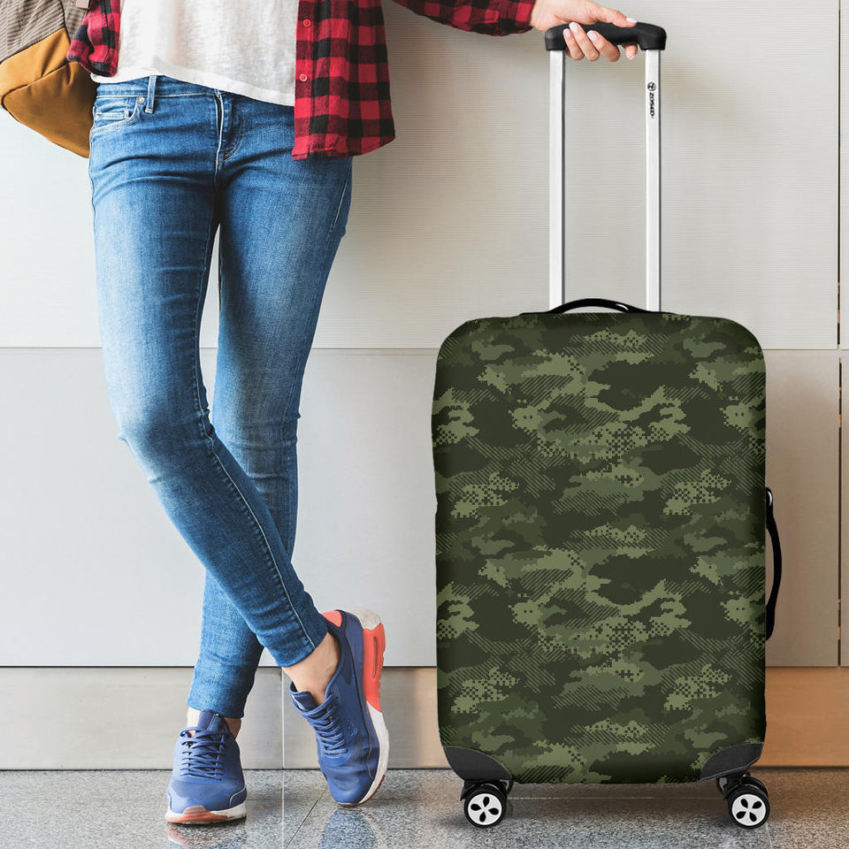 Digital Green Camo Camouflage Pattern Luggage Covers