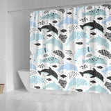 Cute Dolphins Childish Style Pattern Shower Curtain Fulfilled In US