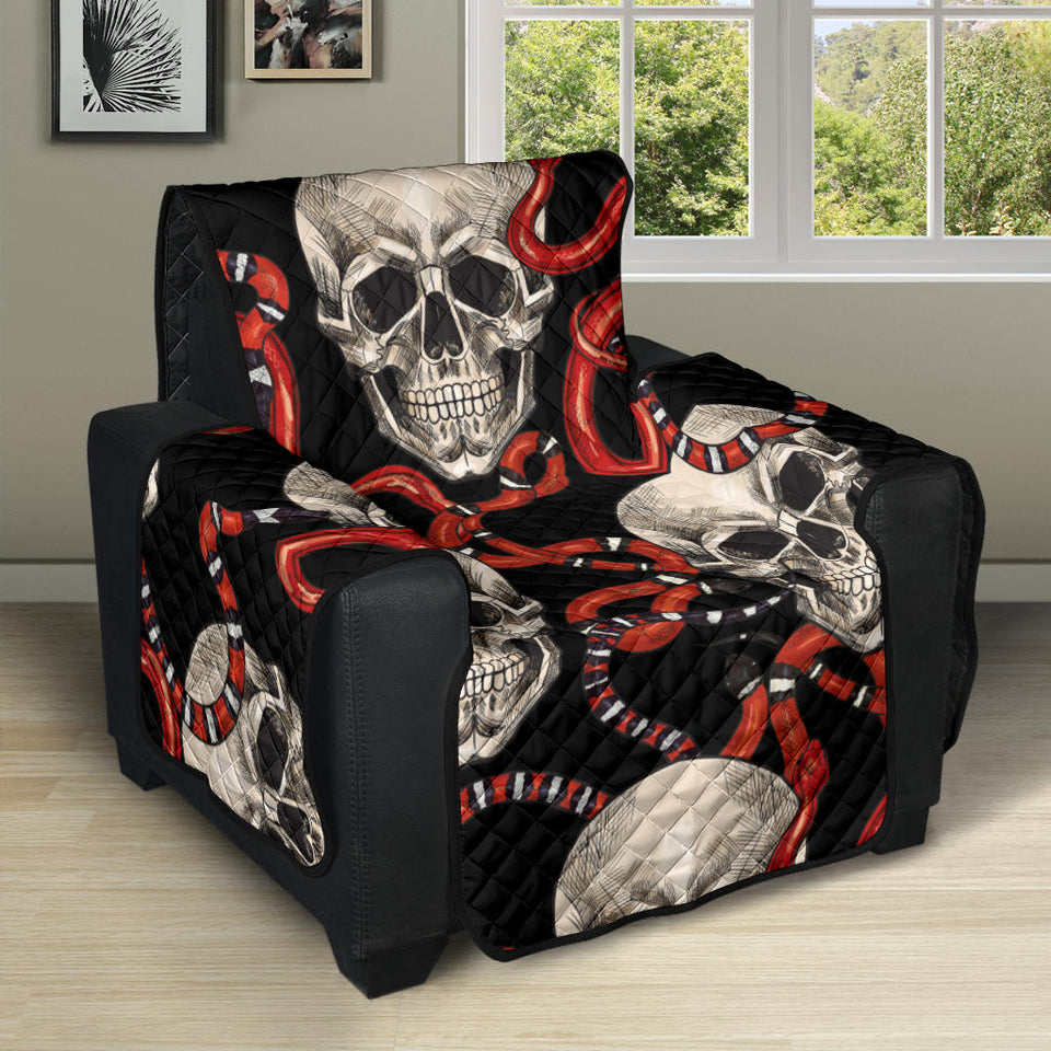 Red snake skull pattern Recliner Cover Protector