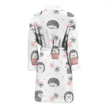 Hedgehog Pattern Print Design 02 Men's Bathrobe
