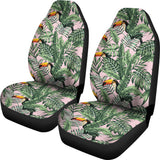 Toucan Tropical Green Jungle Palm Pattern  Universal Fit Car Seat Covers