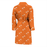 Engine Piston Orange Background Pattern Print Design 05 Men's Bathrobe