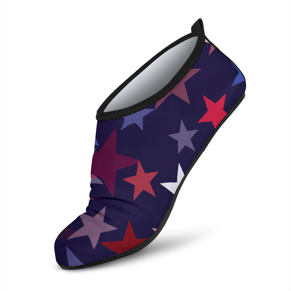 Red Blue Star Pattern Aqua Shoes