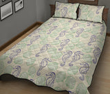 Seahorse shell pattern Quilt Bed Set