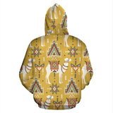 Camels Ethnic Motif Pattern Zip Up Hoodie